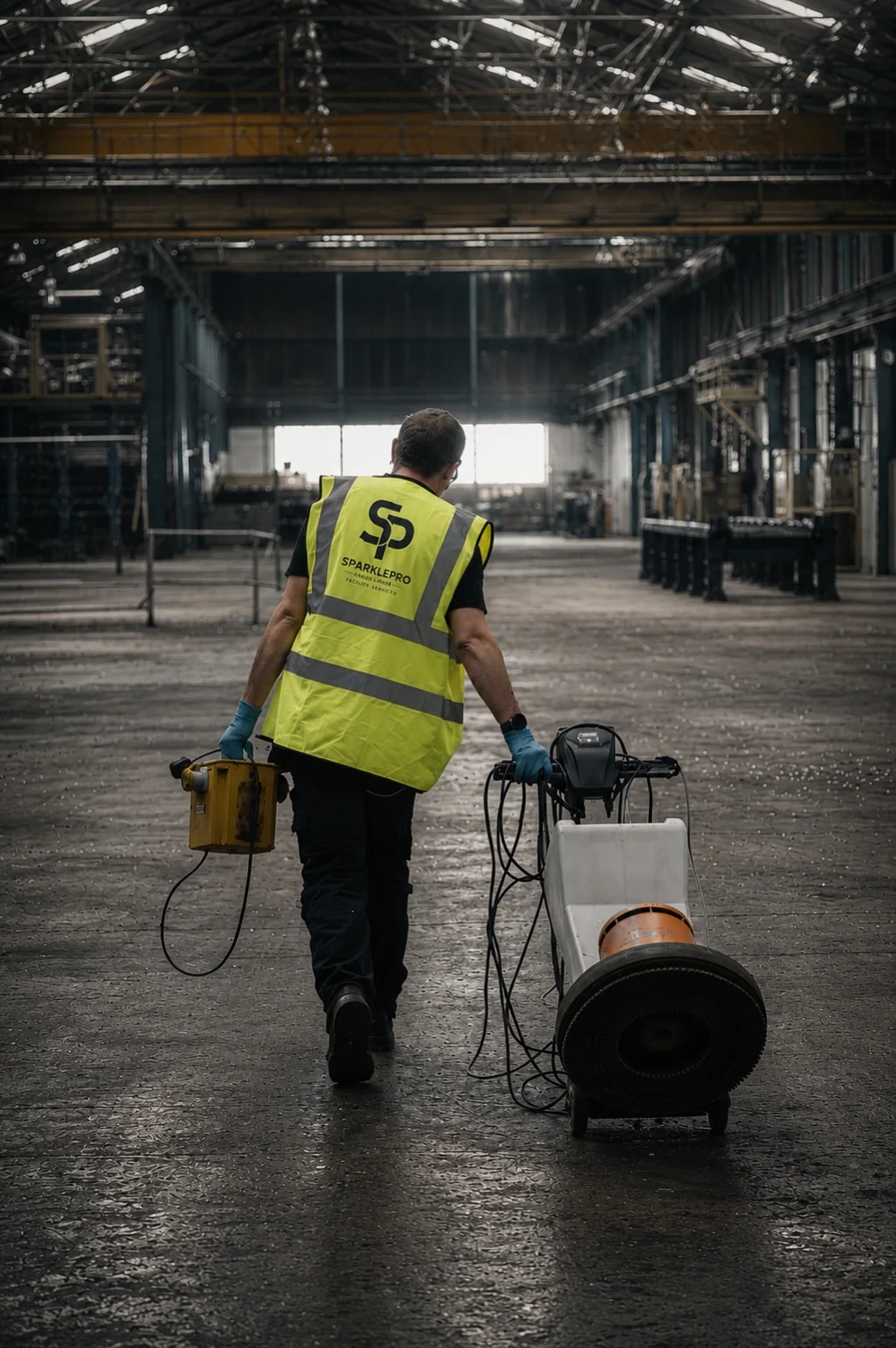 Industrial floor cleaning